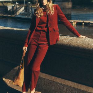 Canonbury Cord Pants-Burgundy Red