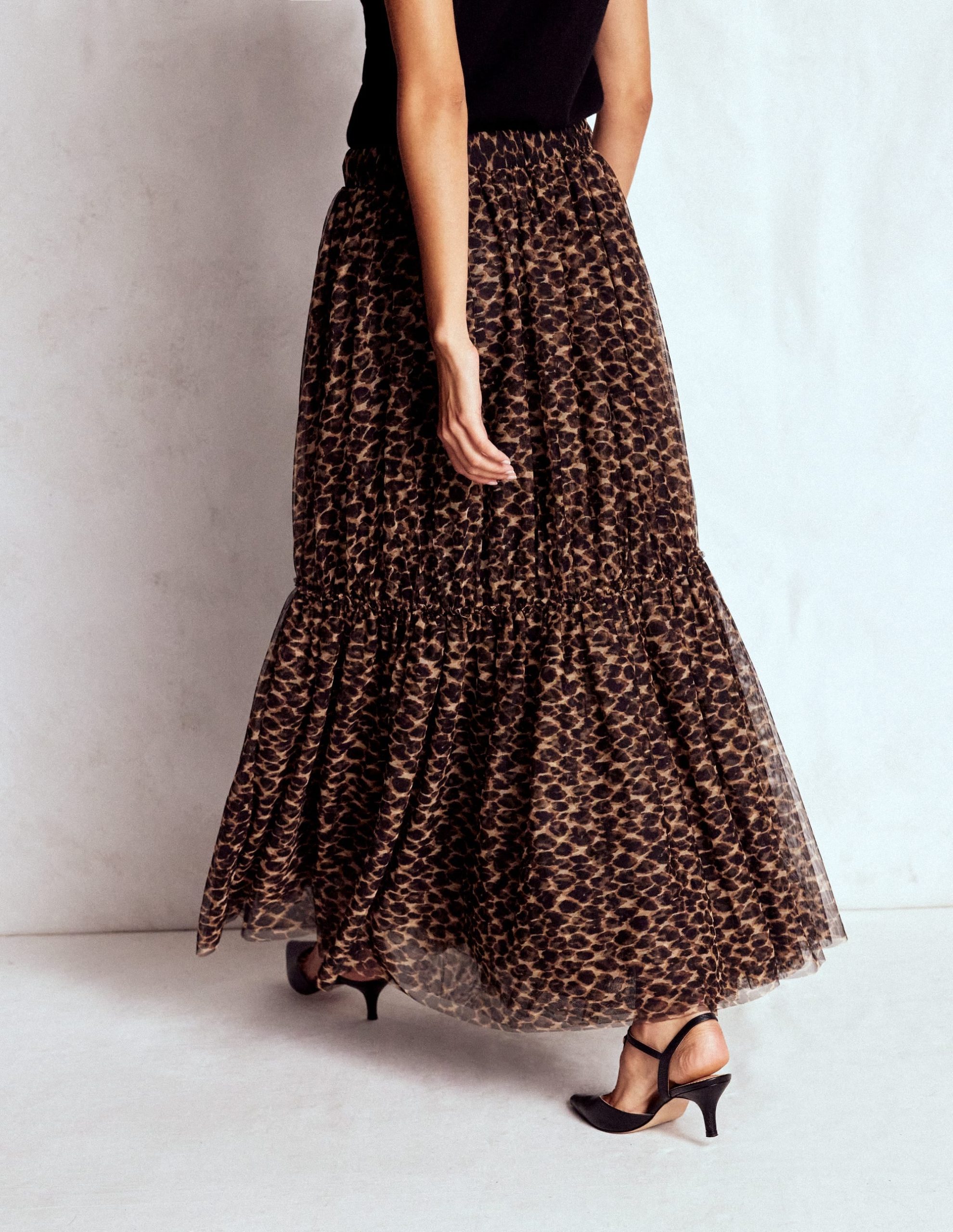Anna Tulle Midi Skirt-Leopard - Image 4