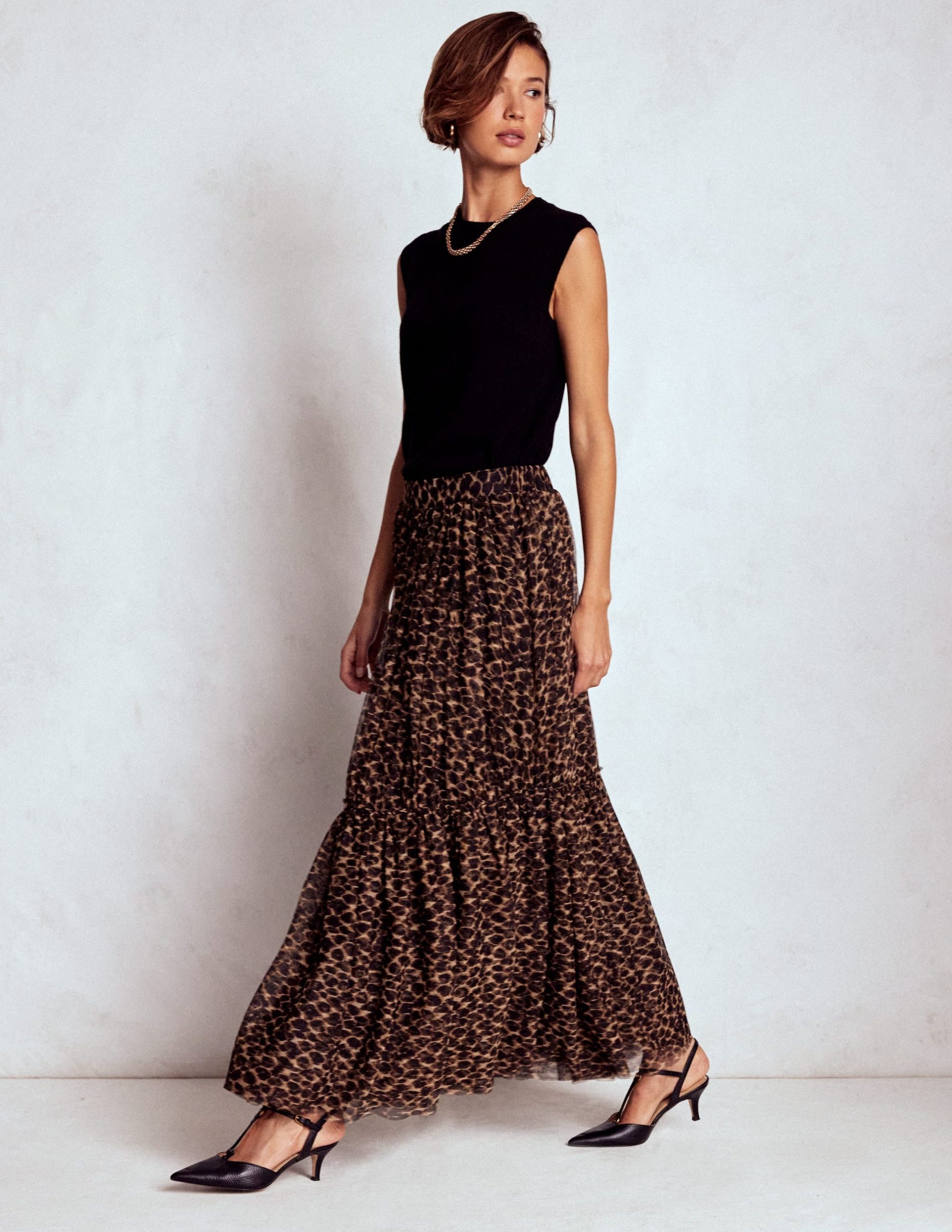 Anna Tulle Midi Skirt-Leopard - Image 5