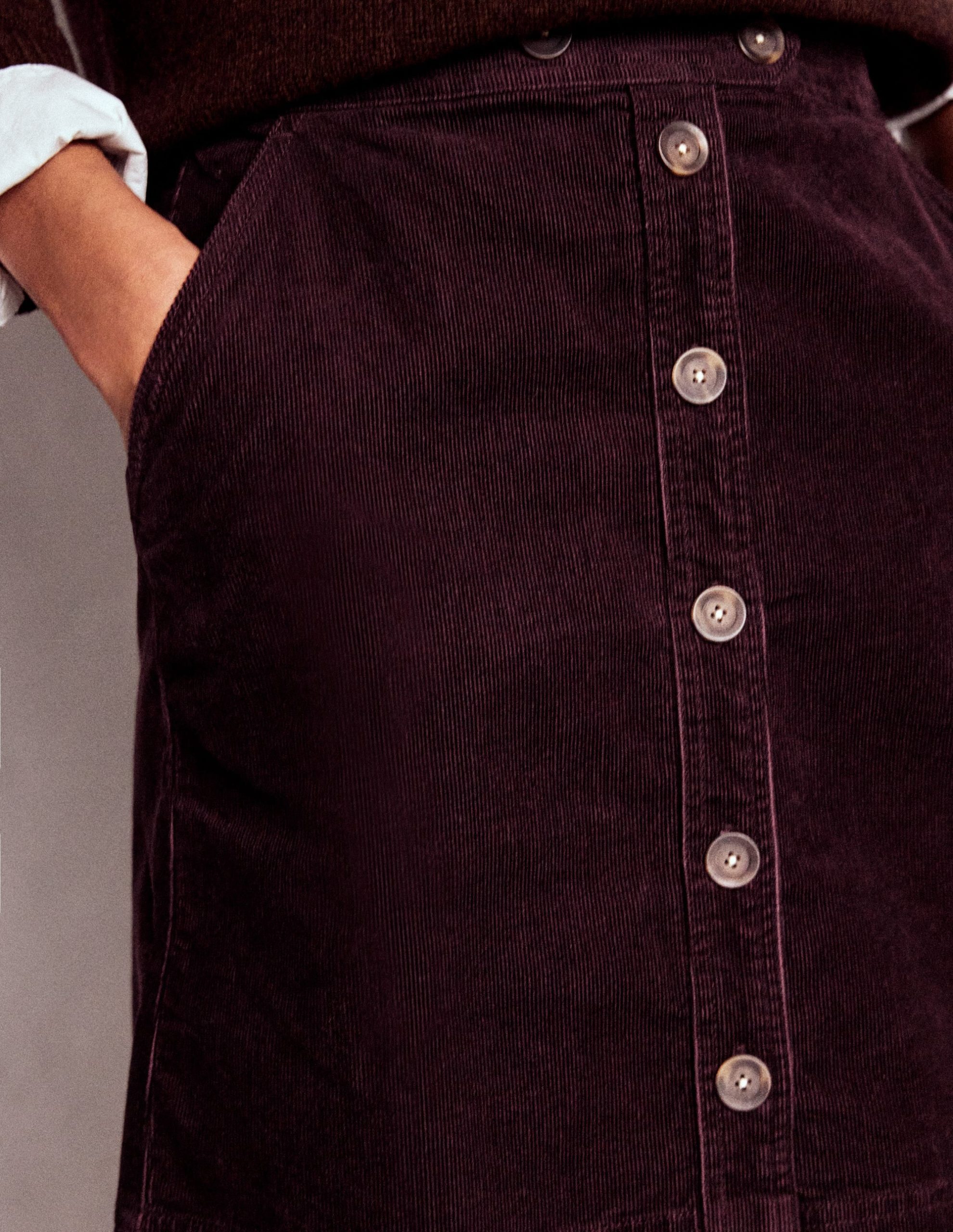 Cecelia Cord Skirt-Deep Aubergine - Image 2