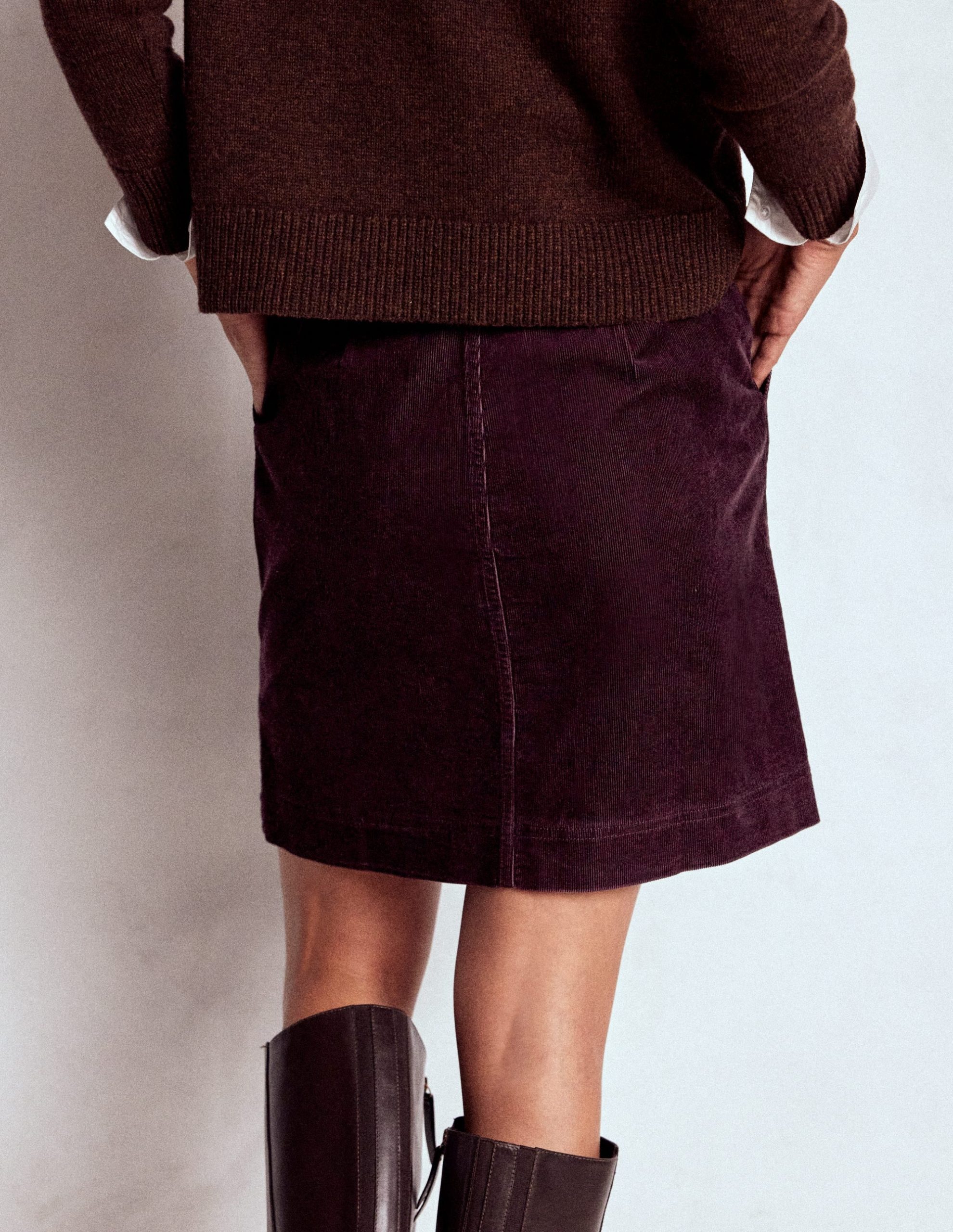 Cecelia Cord Skirt-Deep Aubergine - Image 3