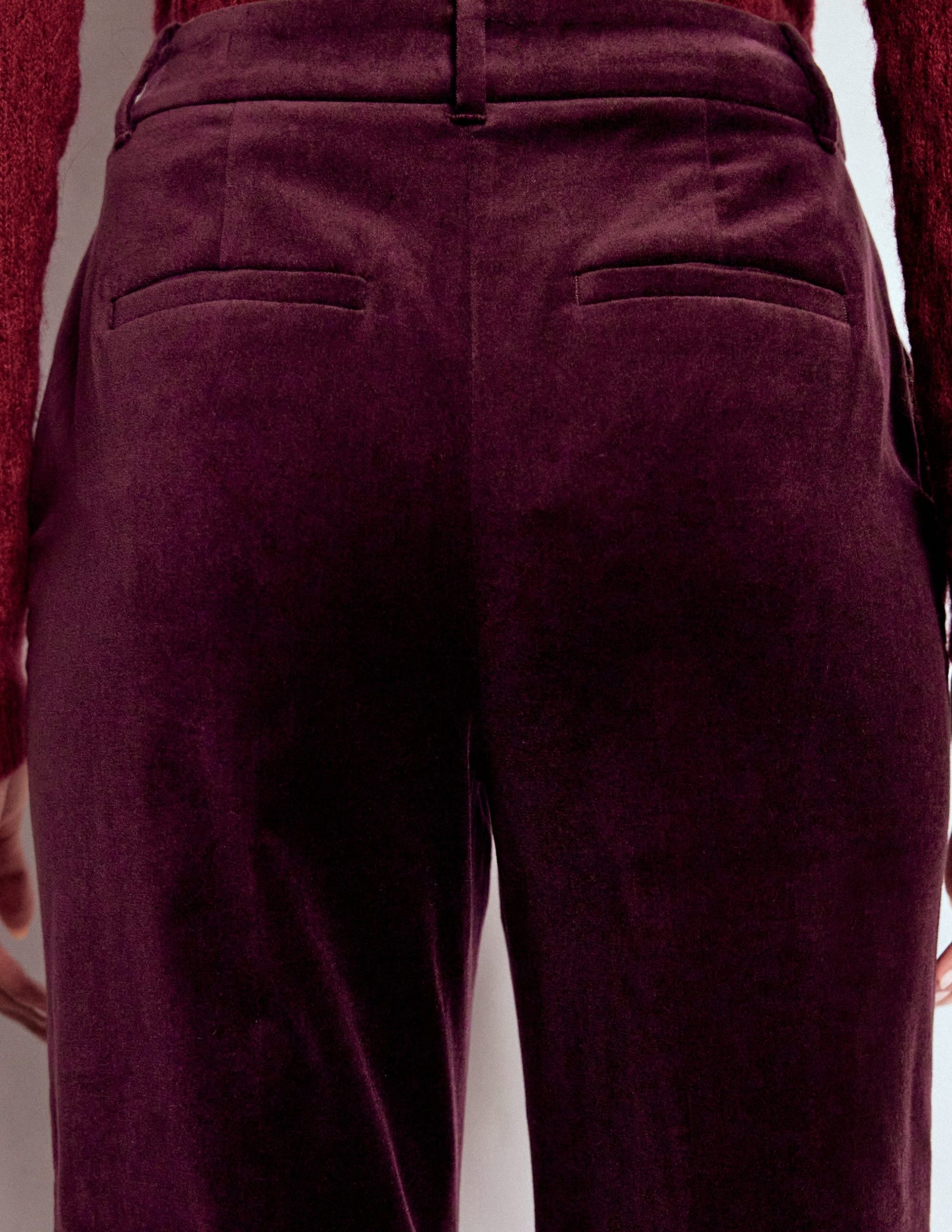 Canonbury Velvet Pants-Dark Cherry - Image 4
