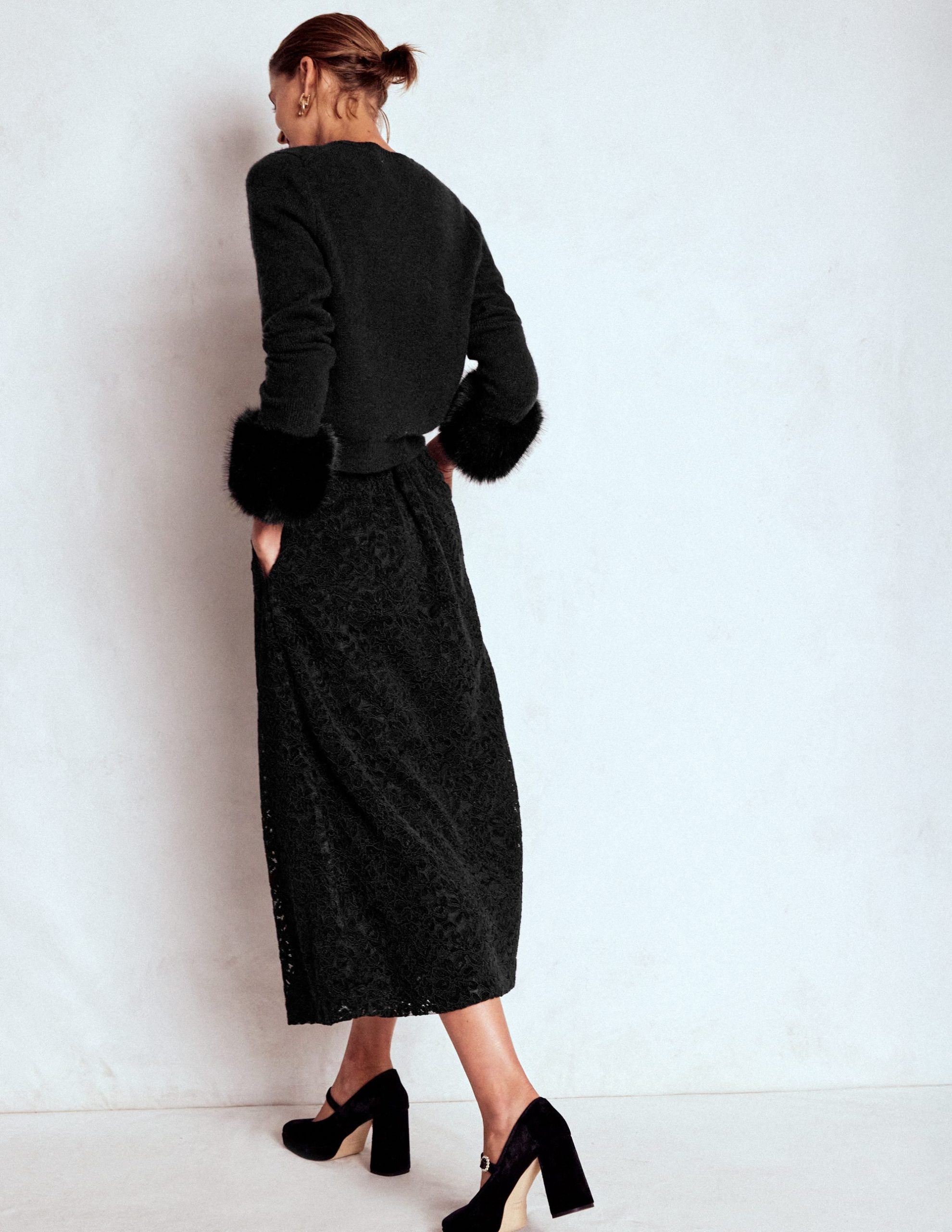 Verity Lace Midi Skirt-Black Lace - Image 5