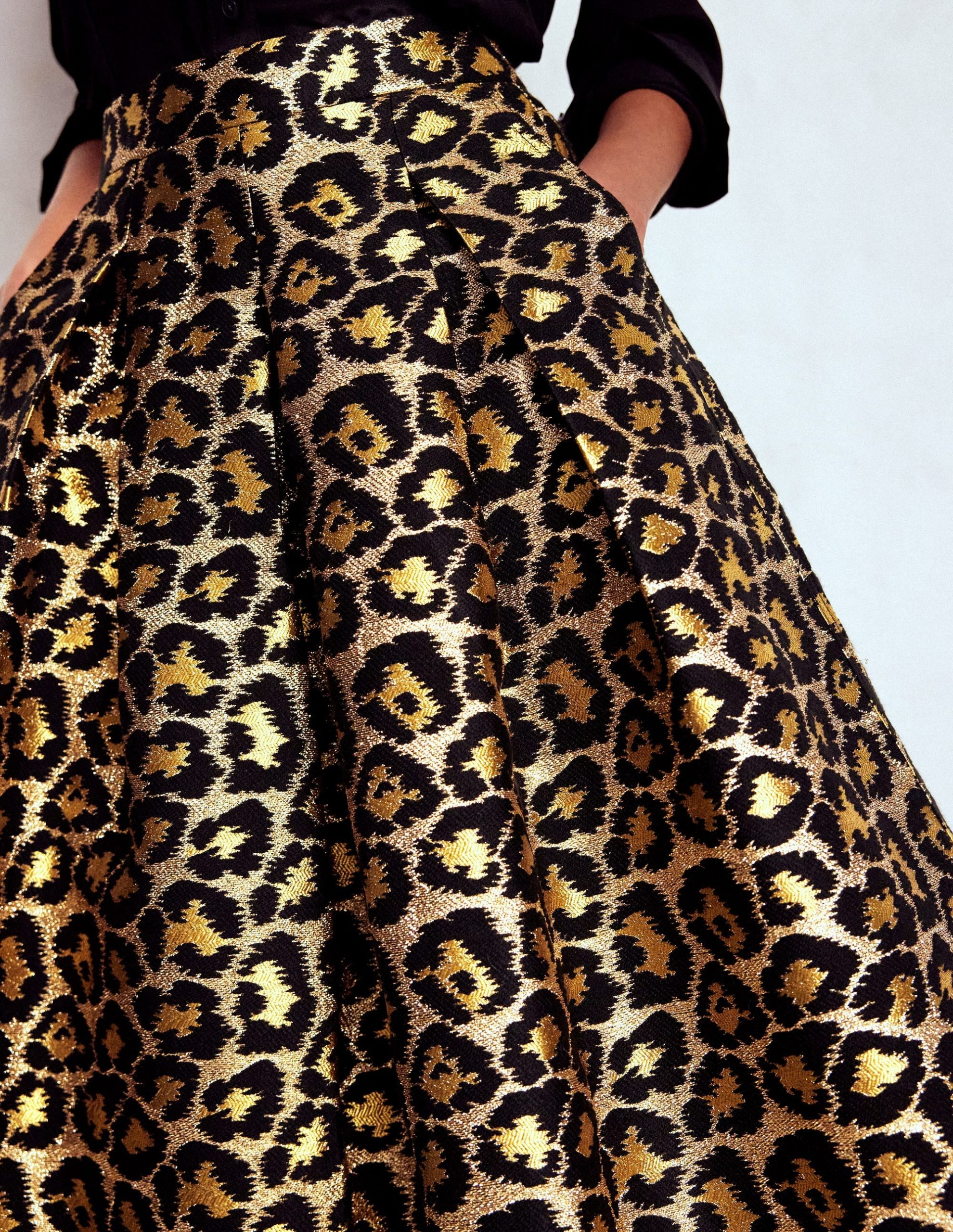 Verity Jacquard Midi Skirt-Leopard Print - Image 3
