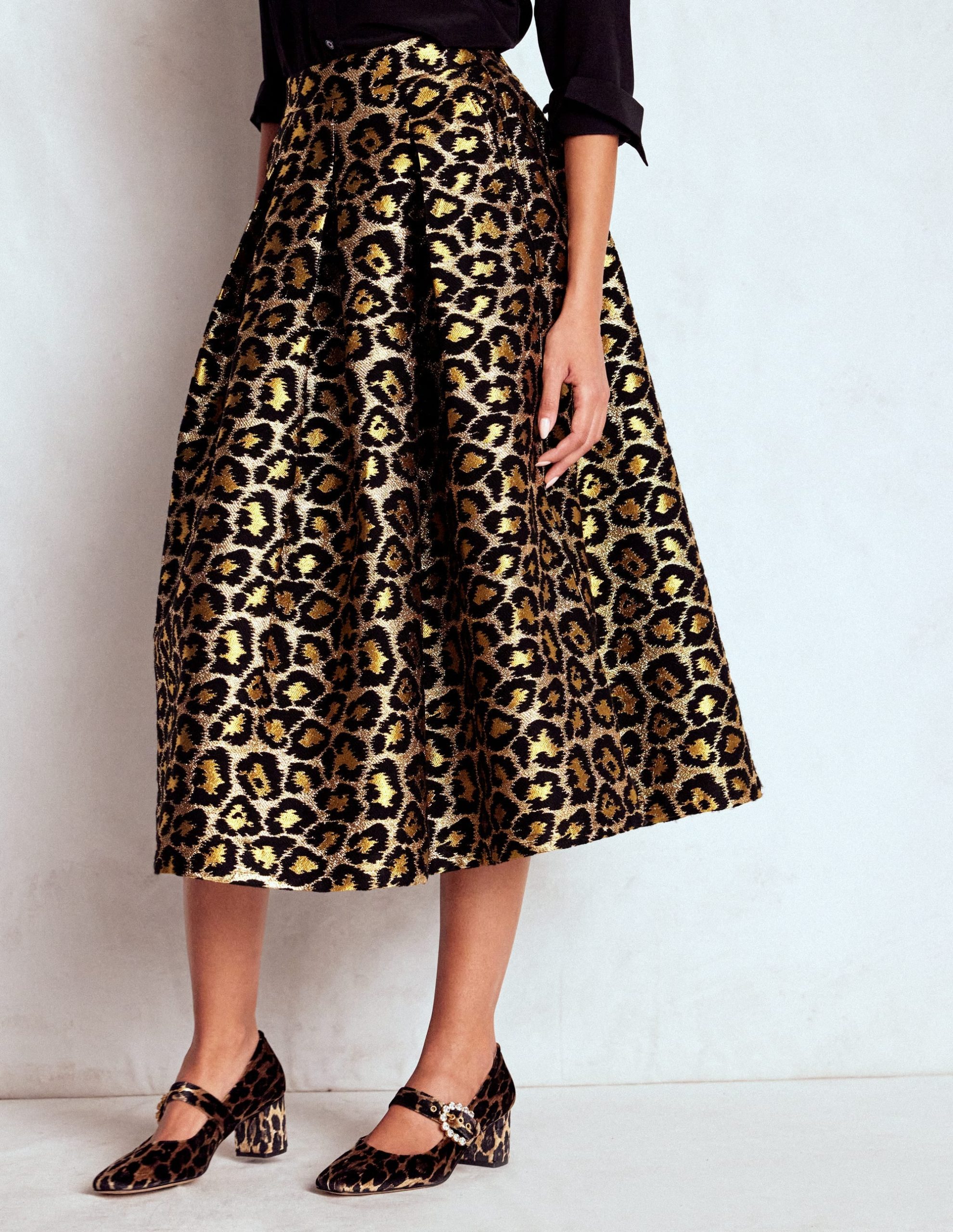 Verity Jacquard Midi Skirt-Leopard Print - Image 5