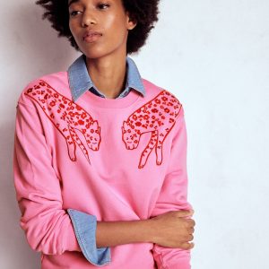 Emi Embroidered Sweatshirt-Leopard Embroidery