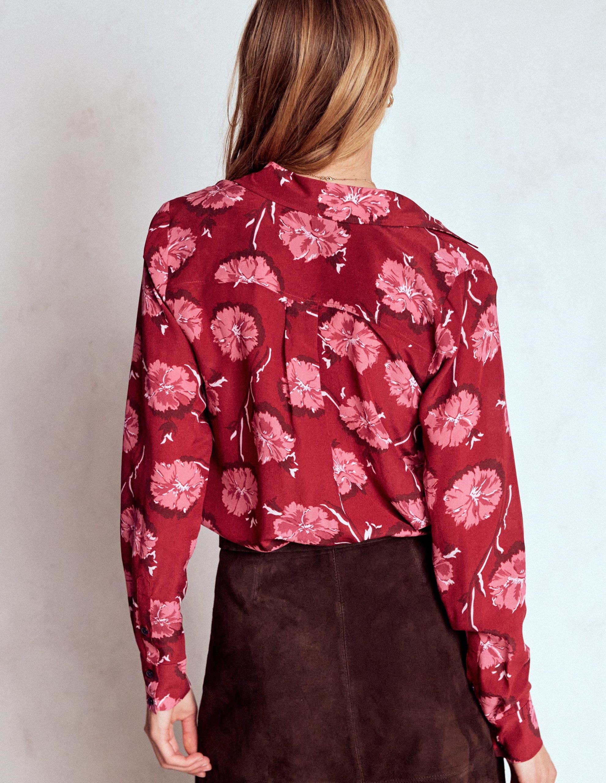 Sienna Silk Shirt-Red. Delicate Carnation - Image 3