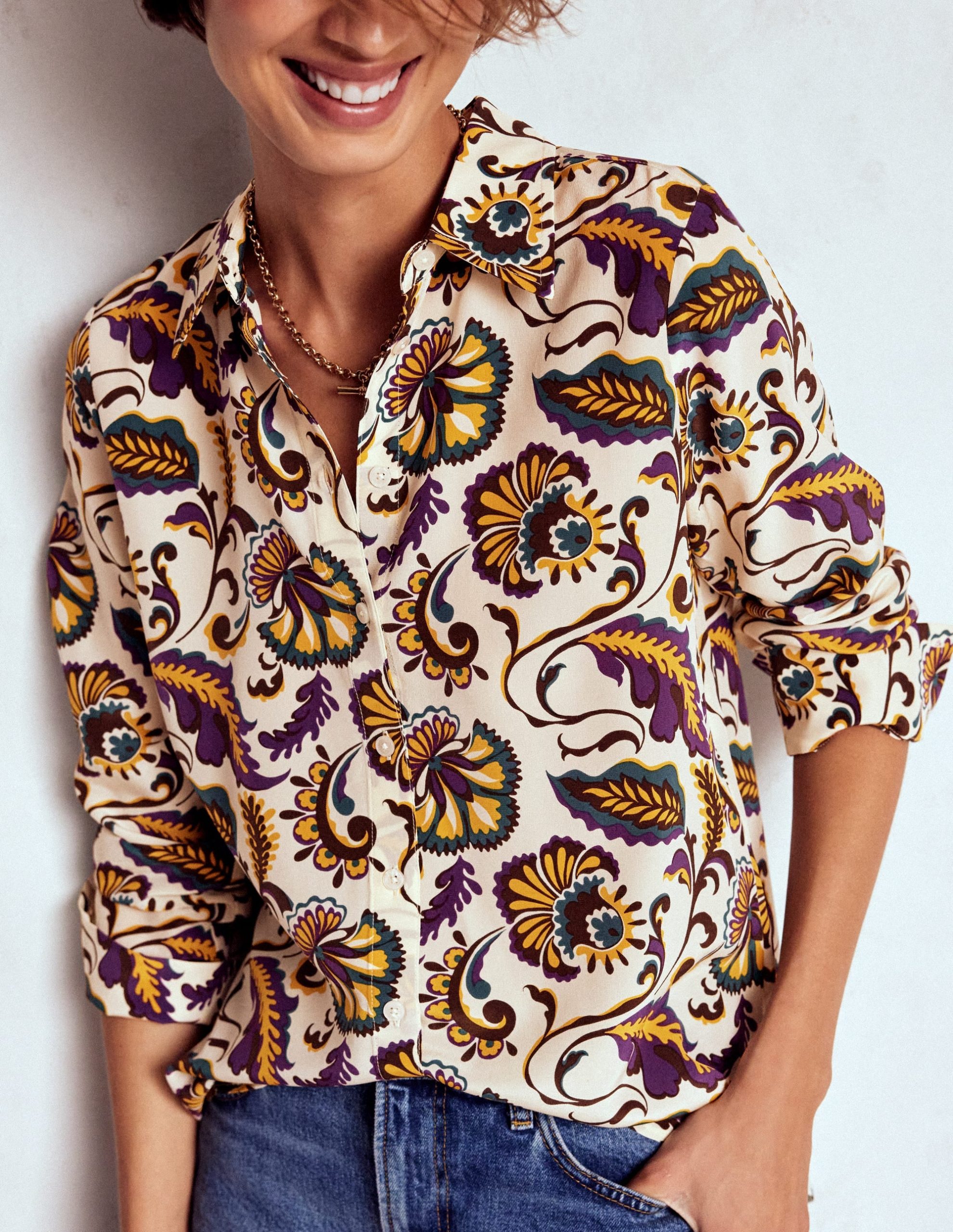 Sienna Silk Shirt-Multi. Ornate Meadow - Image 2