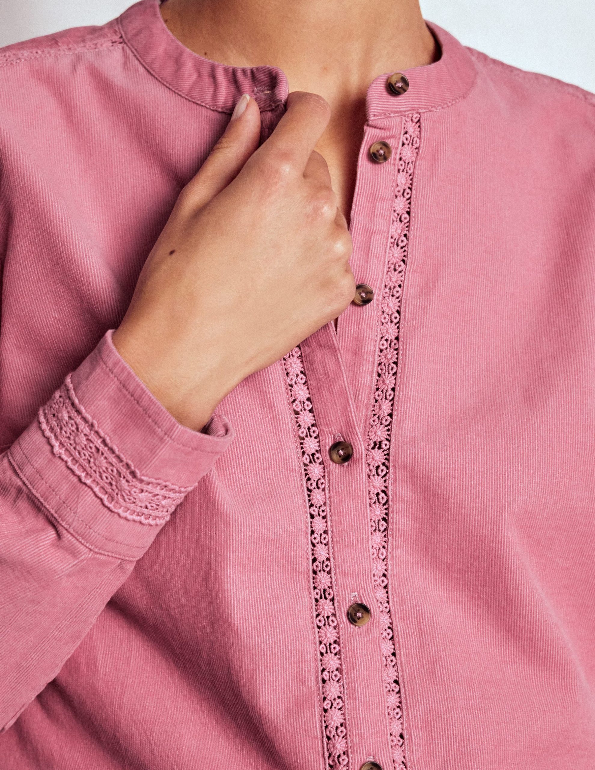 Victoria Cord Shirt-Blushing Rose - Image 2