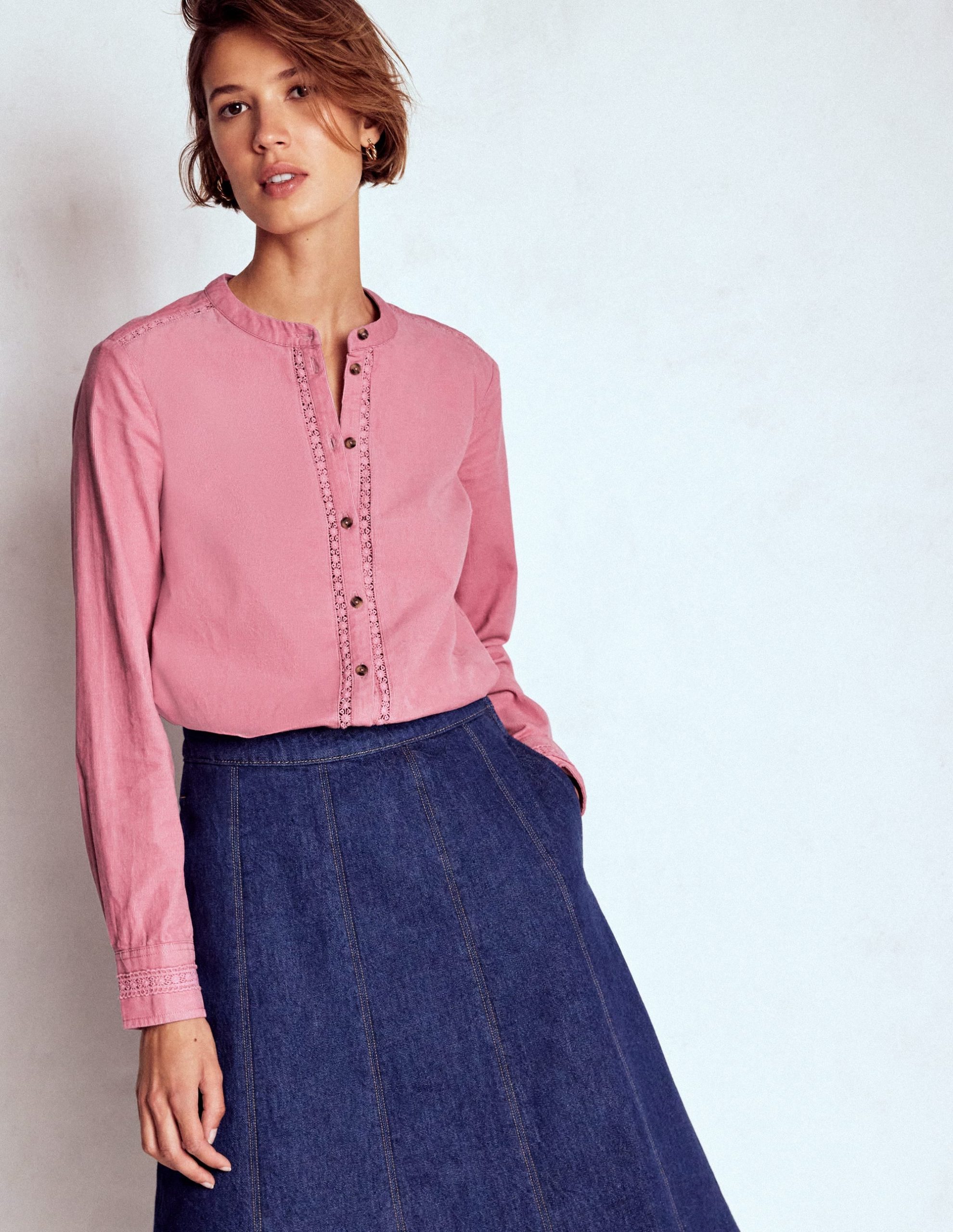 Victoria Cord Shirt-Blushing Rose - Image 4