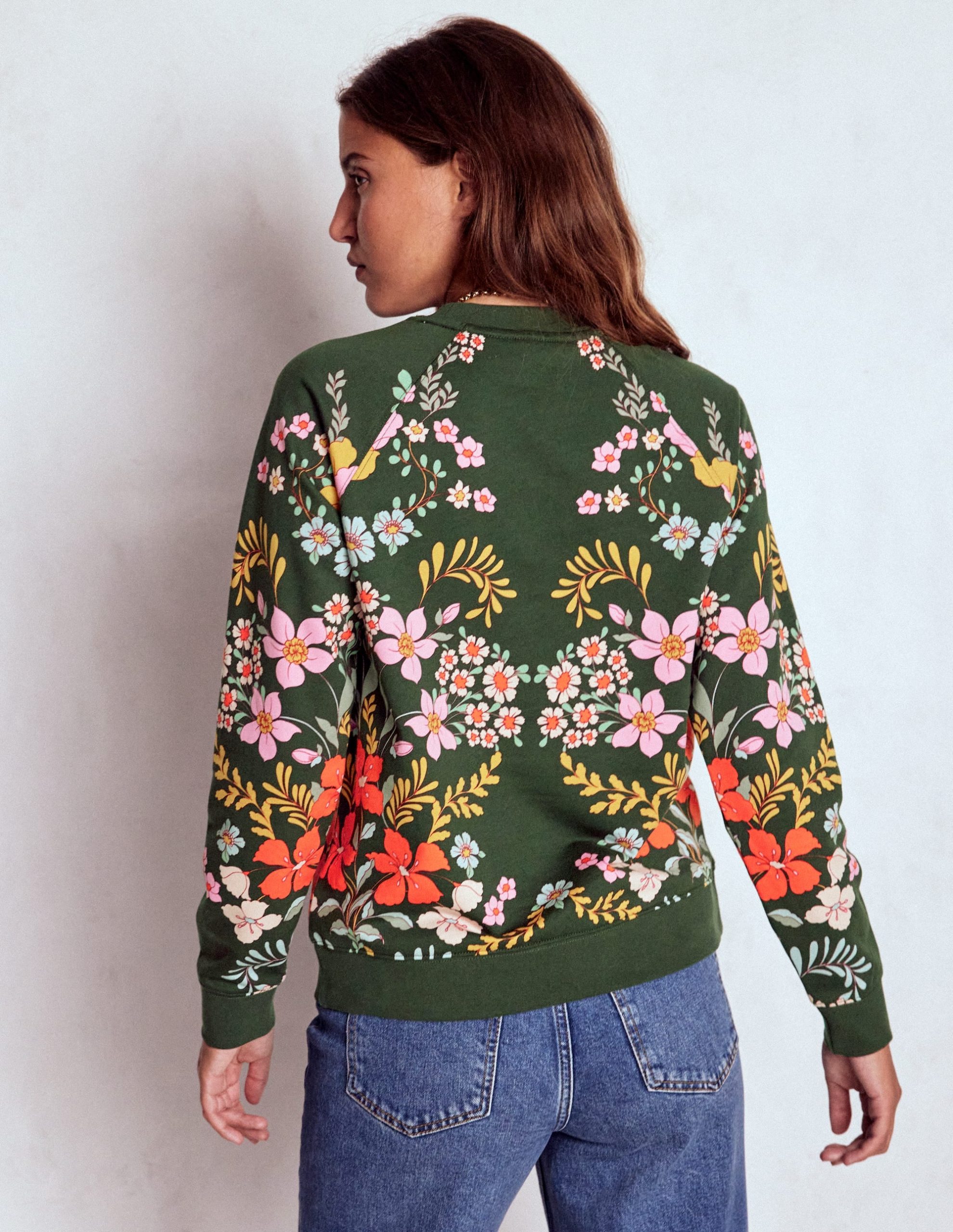Rosa Printed Sweatshirt-Forest. Flourishing Garden - Image 4