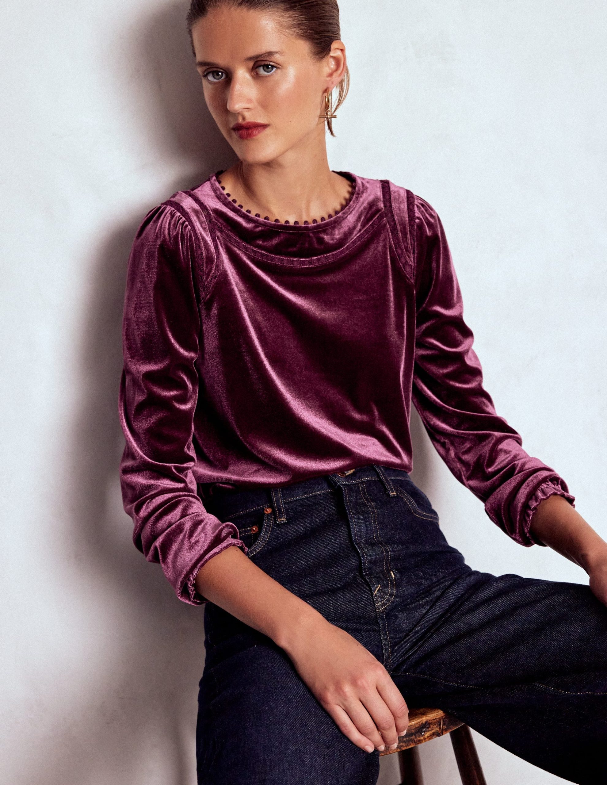 Mila Velvet Top-Deep Wisteria - Image 2