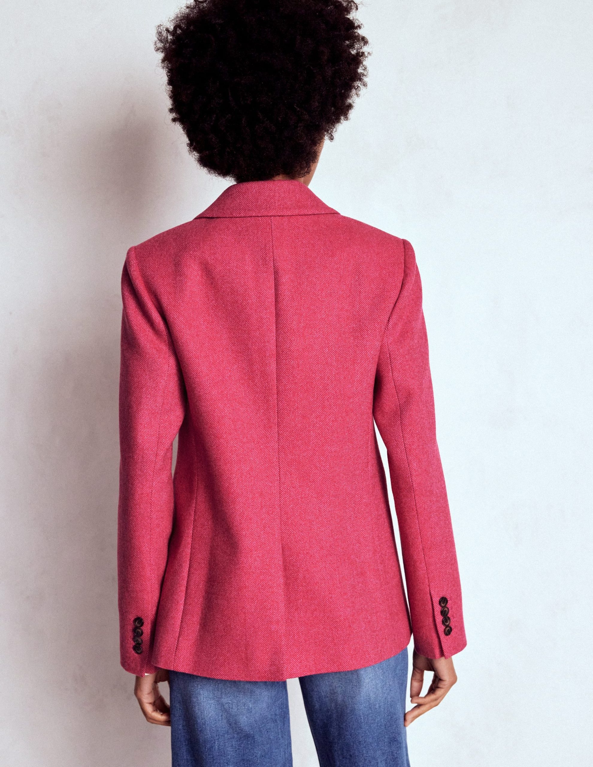 Stamford Wool-Blend Blazer-Red and Pink Wide Herringbone - Image 3