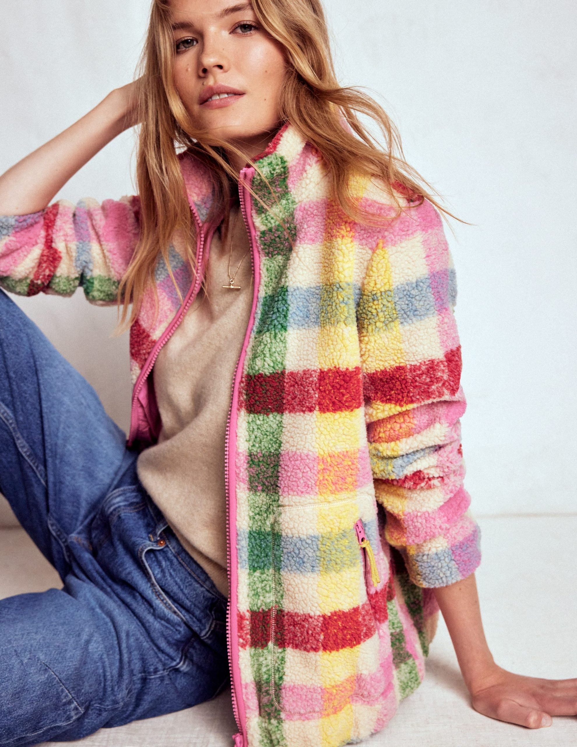 Westminster Borg Jacket-Multi. Check