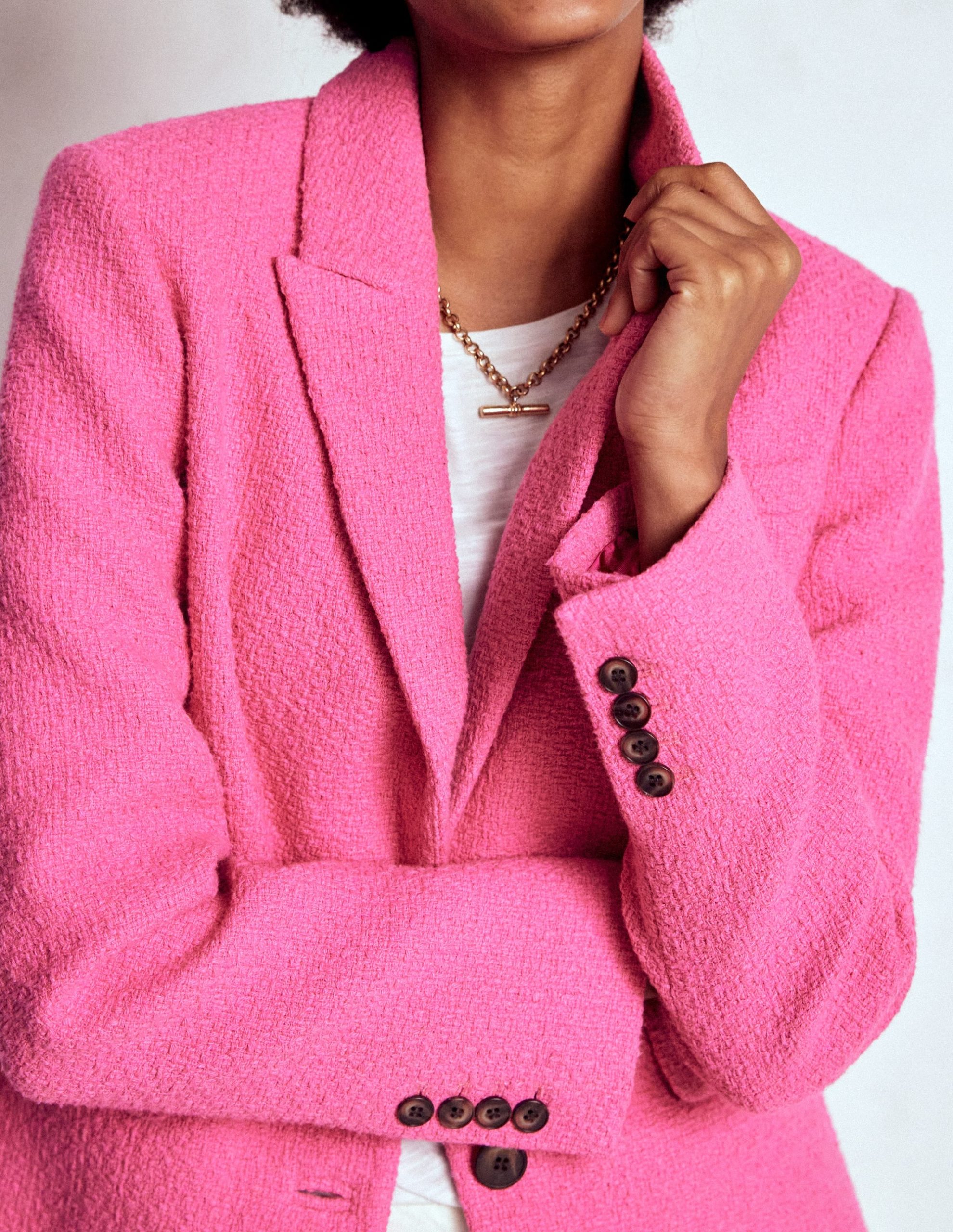 Stamford Texture Blazer-Pink Peony - Image 2