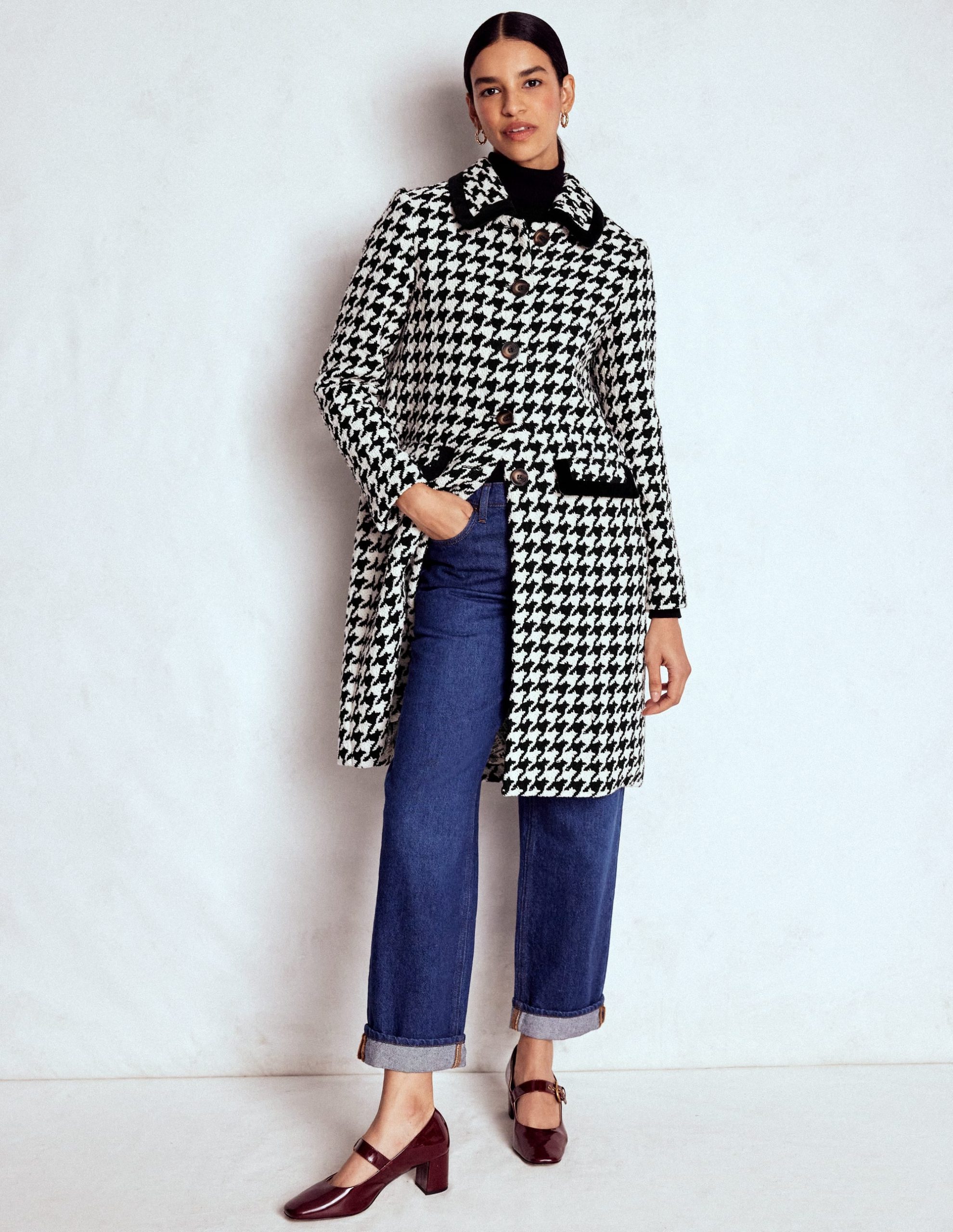 Edinburgh Swing Coat-Black Dogstooth - Image 5