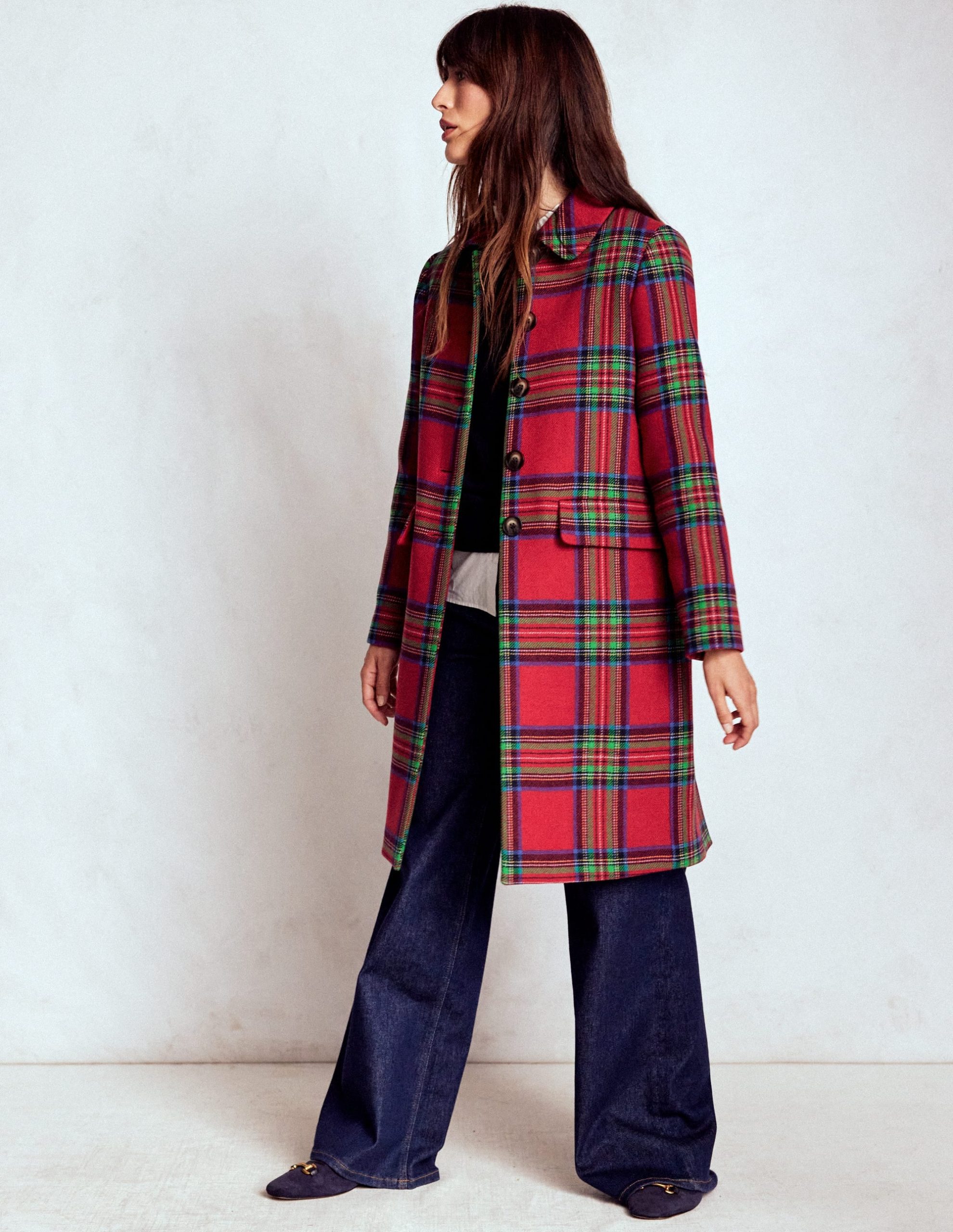 Edinburgh Swing Coat-Red. Blue and Green Check - Image 4