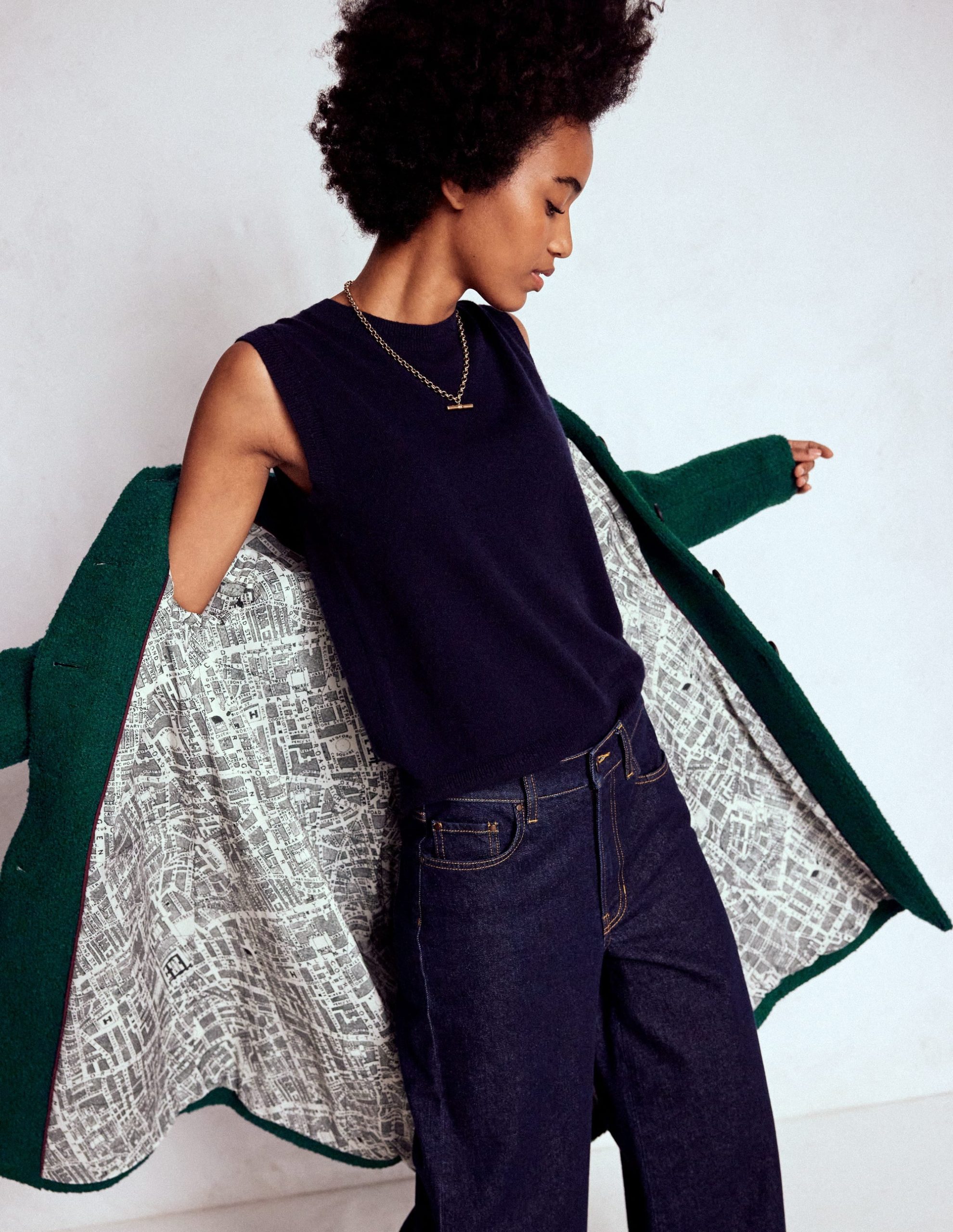 Edinburgh Wool Coat-Emerald Night - Image 2