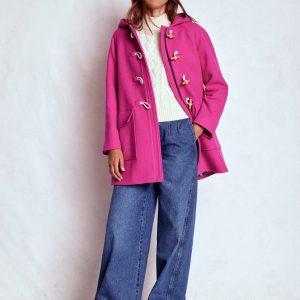 Swing Duffle Coat-Pink Peony