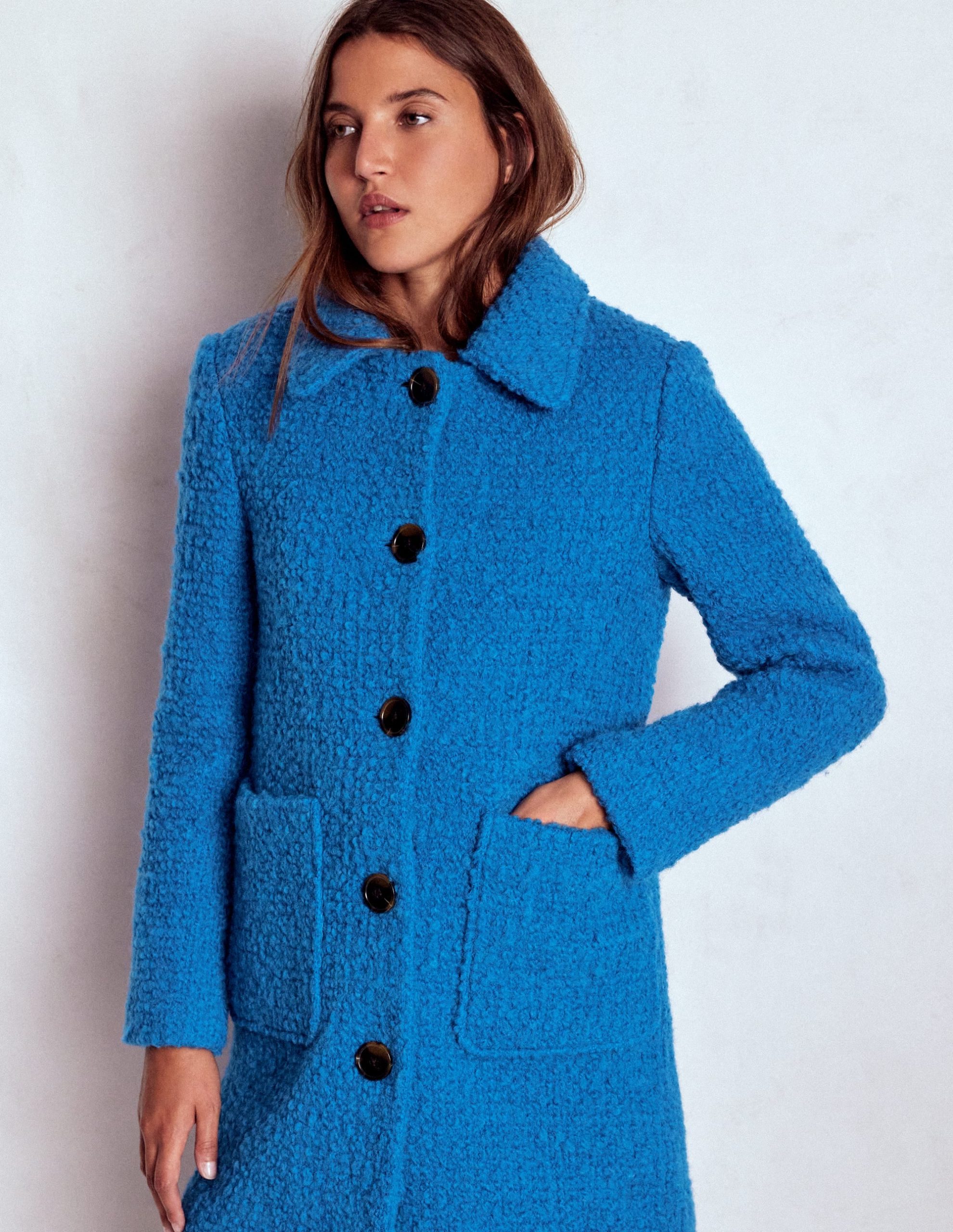 Carlisle Textured Coat-Cobalt Blue - Image 2