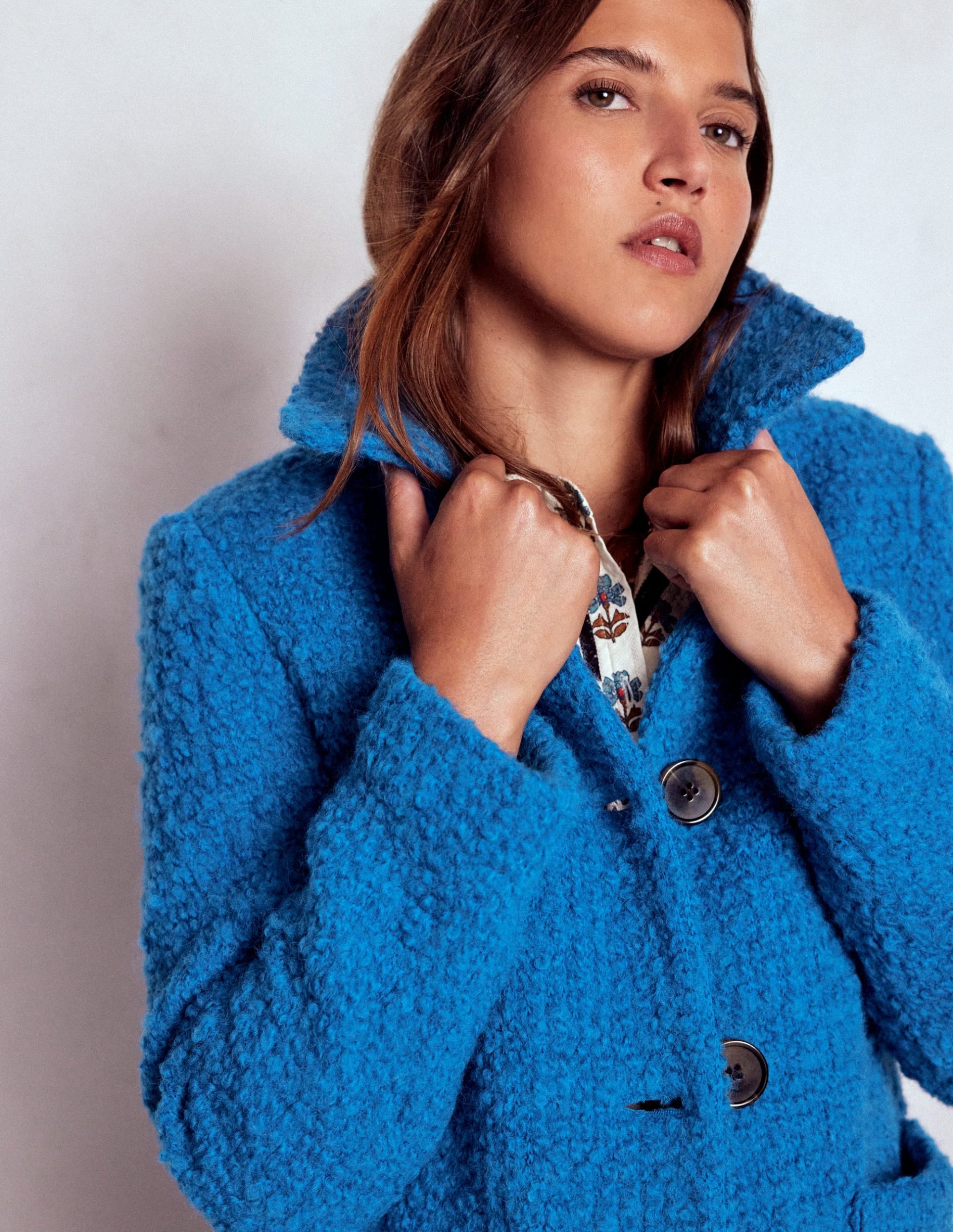Carlisle Textured Coat-Cobalt Blue - Image 3