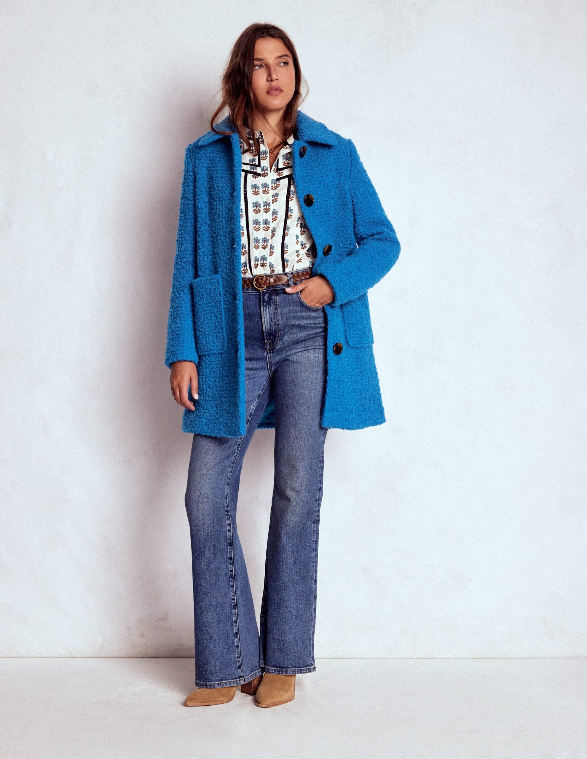 Carlisle Textured Coat-Cobalt Blue - Image 5