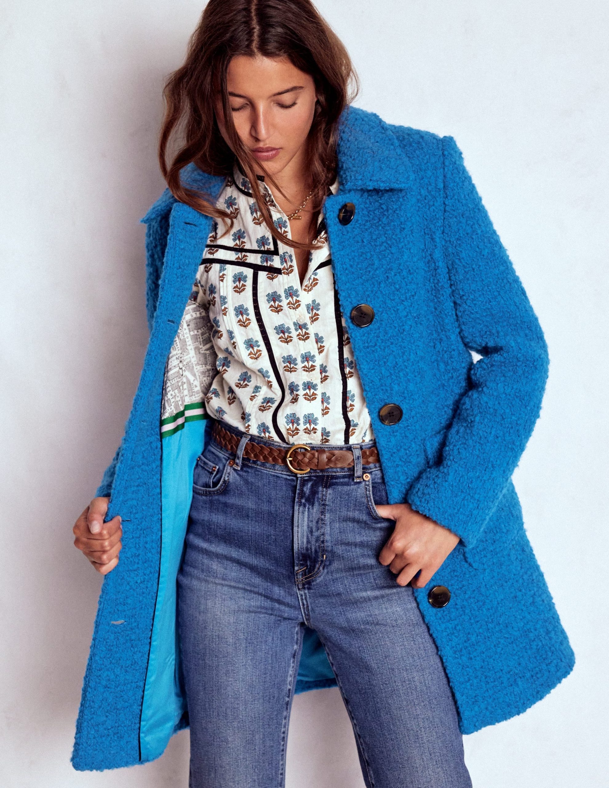 Carlisle Textured Coat-Cobalt Blue - Image 7