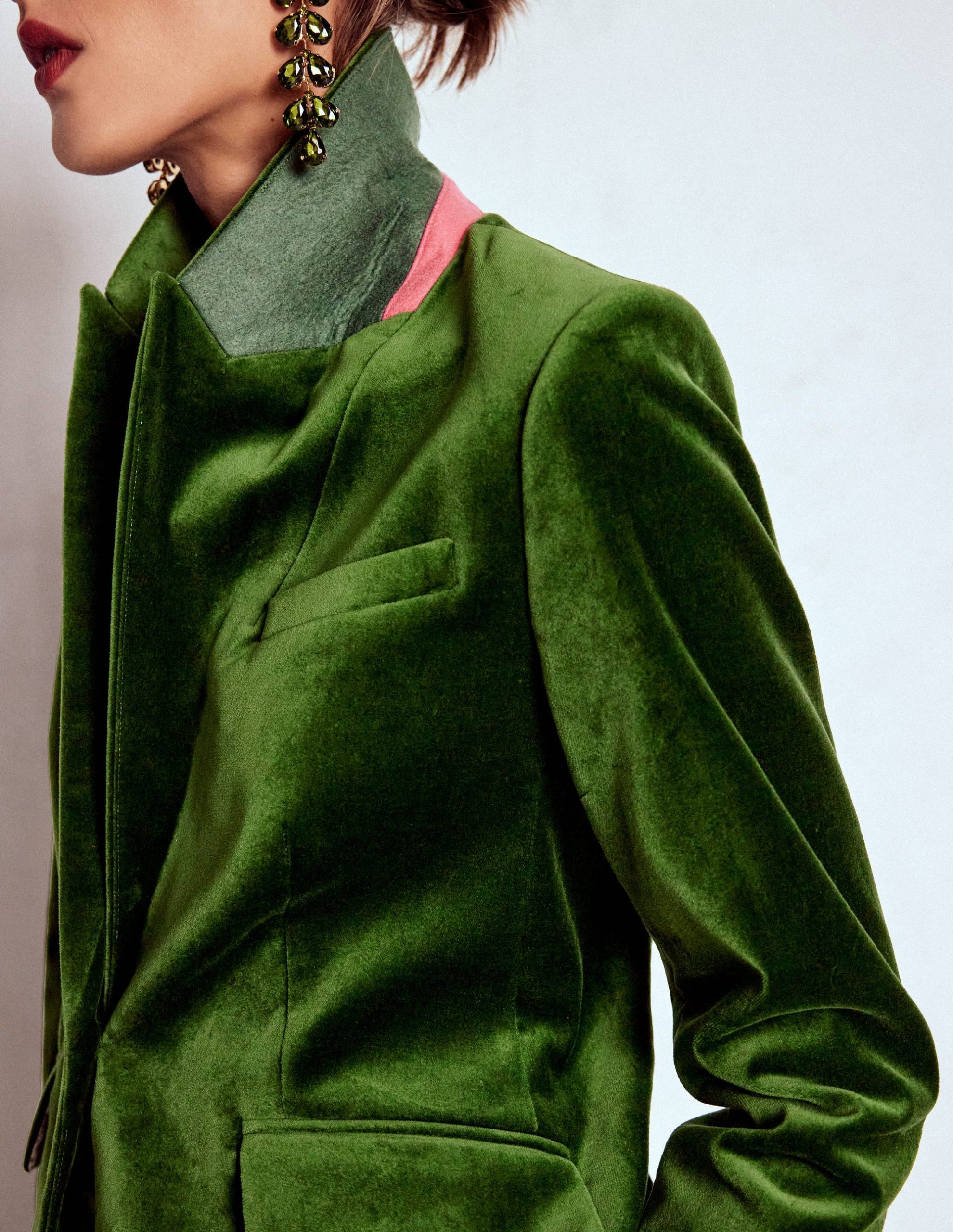 Stamford Velvet Blazer-Green Fir - Image 2