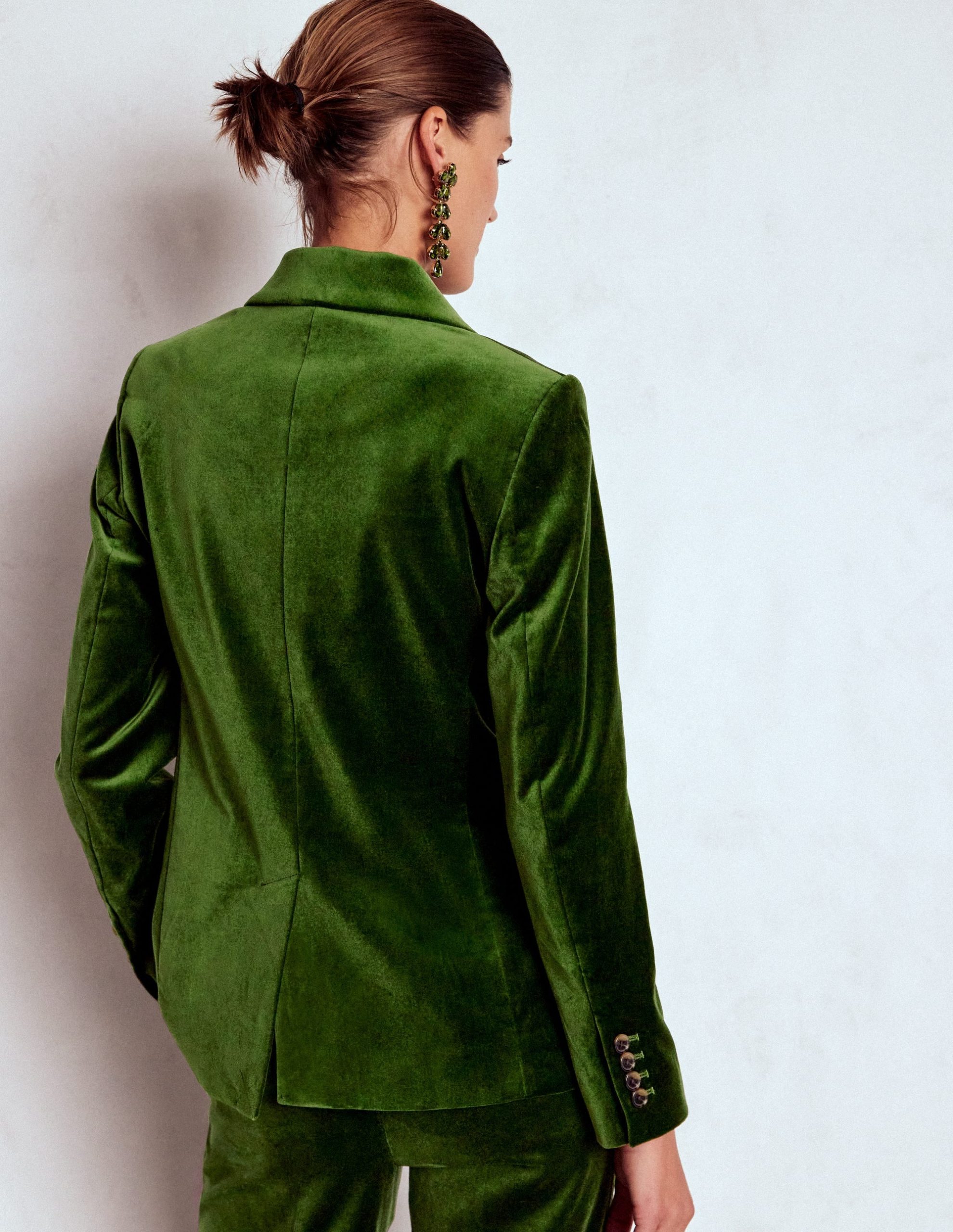 Stamford Velvet Blazer-Green Fir - Image 3
