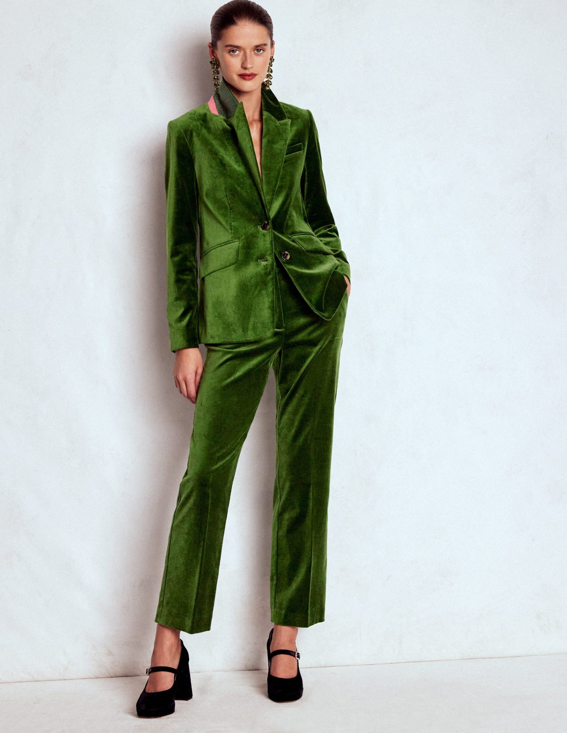 Stamford Velvet Blazer-Green Fir - Image 4
