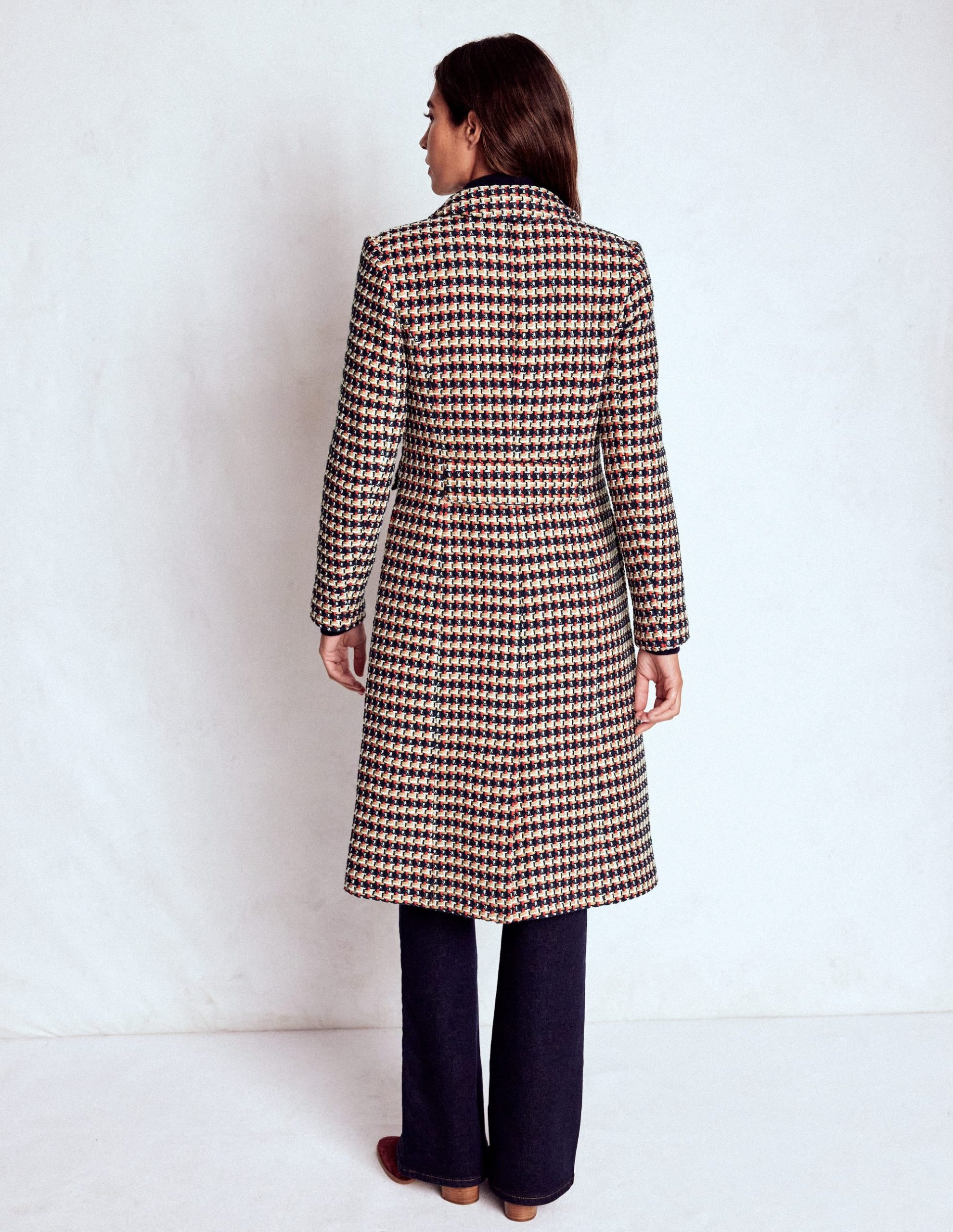 Pocket Detail Coat-Camel. Navy Red - Image 4