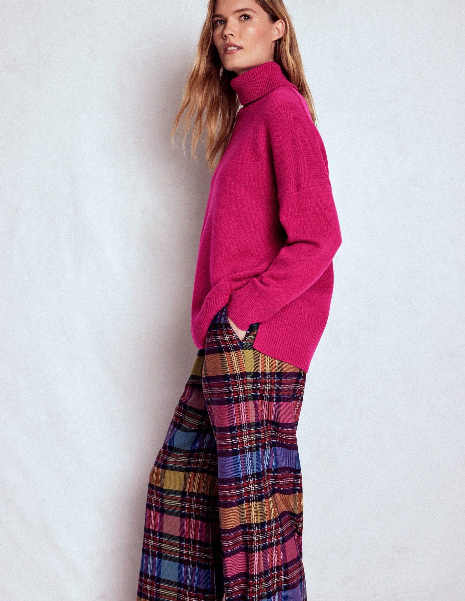 Polly Merino Roll Neck Sweater-Sorbet Pink - Image 5